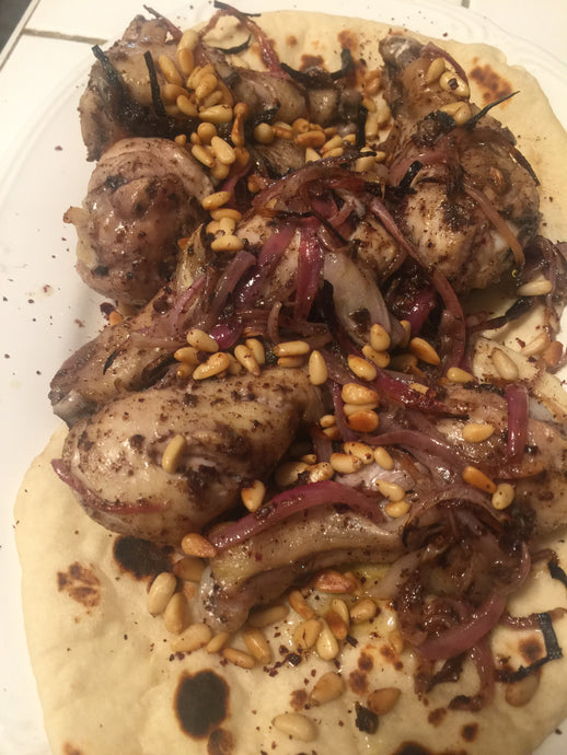 Roast Chicken with Sumac and Red Onions (Mussakhan)