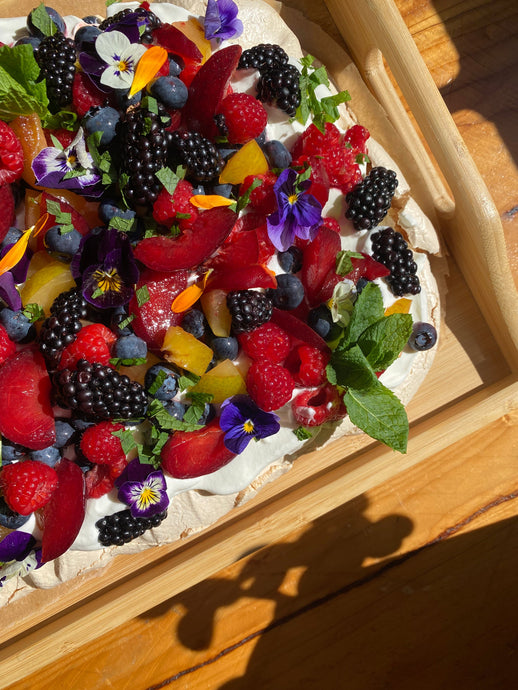 Stone Fruit and Berry Pavlova