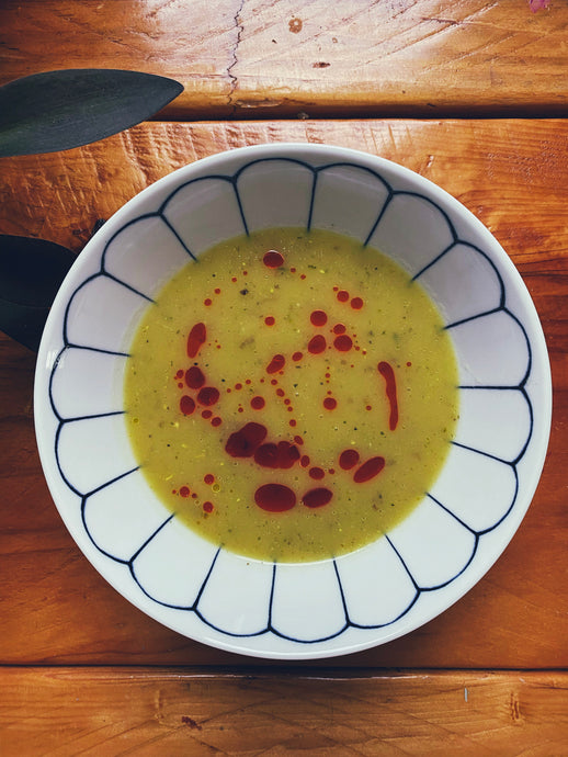 Citrus Herb Roasted Potato, Cauliflower, and Leek Soup