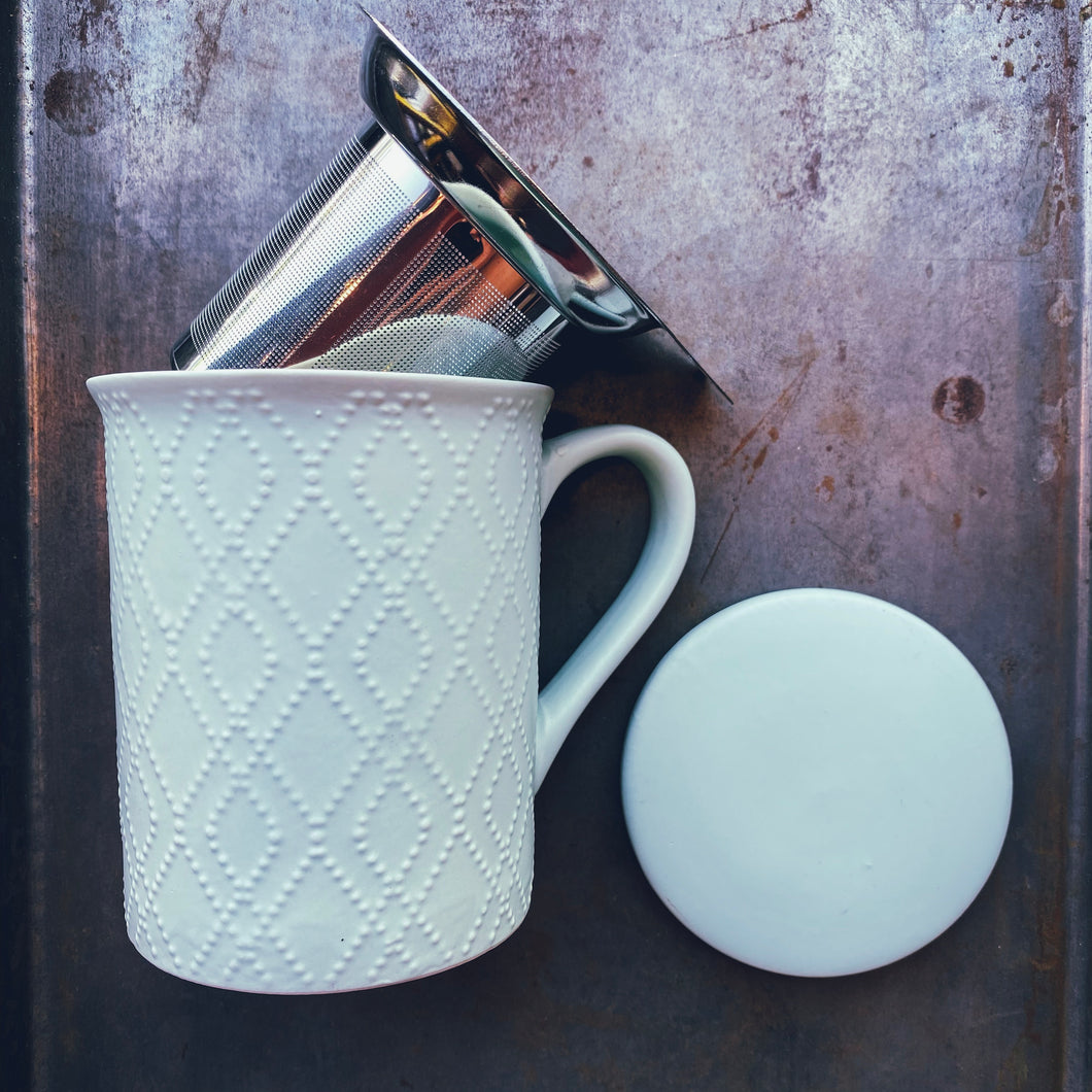 Pinky Up Souk Mint Ceramic Tea Mug & Infuser